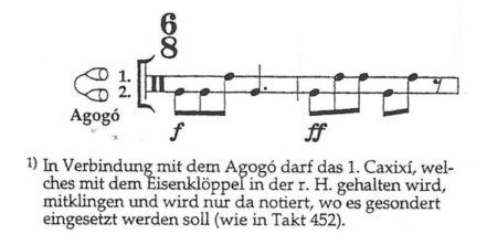 L'ART DU BRUIT DE MAURICIO KAGEL (page 26) © 1996 by Henry Litolff's Verlag. Reproduit avec l'aimable autorisation de Peters Edition Limited, London