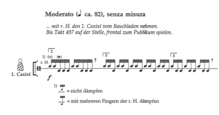 L'ART DU BRUIT DE MAURICIO KAGEL (page 24) © 1996 by Henry Litolff's Verlag. Reproduit avec l'aimable autorisation de Peters Edition Limited, London
