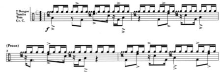 REBONDS B DE IANNIS XENAKIS (page 1) © Editions Salabert. Reproduit avec l’aimable autorisation de MGB Hal Leonard