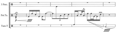 POLYPHEN DE ZAD MOULTAKA (page 6) © Onoma éditions musicales. Reproduit avec l’aimable autorisation de l’éditeur.