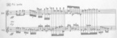 DMAATHEN DE IANNIS XENAKIS (mesures 96 et 97) © Editions Salabert. Reproduit avec l’aimable autorisation de MGB Hal Leonard