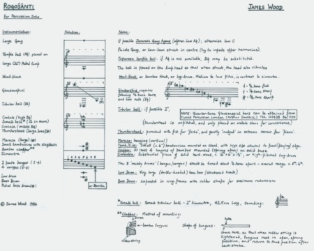 ROGOSANTI  DE JAMES WOOD (nomenclature) © James Wood. Reproduit avec l’aimable autorisation du compositeur