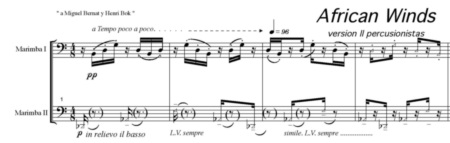 AFRICAN WINDS DE JOSE MANUEL LOPEZ LOPEZ (page 1) © José Manuel López López. Reproduit avec l’aimable autorisation du compositeur