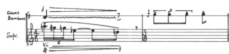 HO SHANG YAO (SONGS BY THE RIVER) DE JAMES WOOD (page 25) © James Wood. Reproduit avec l’aimable autorisation du compositeur