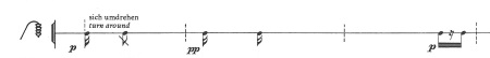 DRESSUR DE MAURICIO KAGEL (page 41) © 1983 by Henry Litolff's Verlag. Reproduit avec l'aimable autorisation de Peters Edition Limited, London
