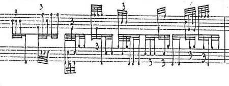 OKHO DE IANNIS XENAKIS (page 11) © Editions Salabert. Reproduit avec l’aimable autorisation de MGB Hal Leonard